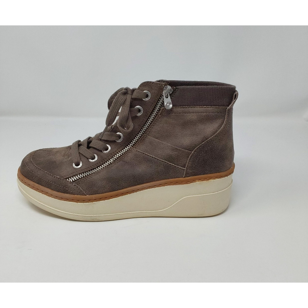 Blowfish Malibu Women’s Brown Wedge Platform Sneakers Zip Lace Up Size 9 - Picture 4 of 12